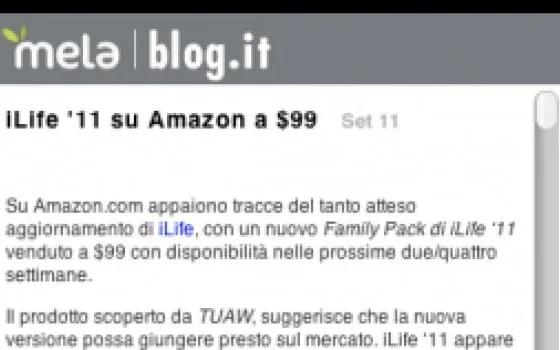 Melablog su Dashboard: aggiornato il widget