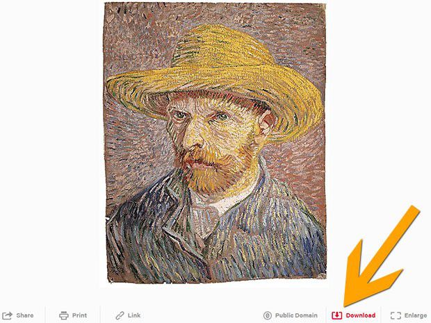 Vincent van Gogh Self-Portrait with a Straw Hat: per scaricare l'opera in alta risoluzione basta un click