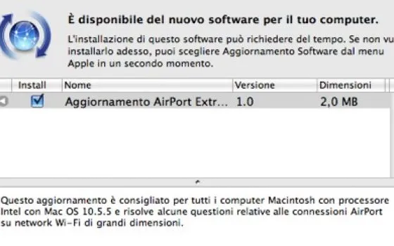 Aggiornamento AirPort Extreme 2008-003 (Aggiornato)