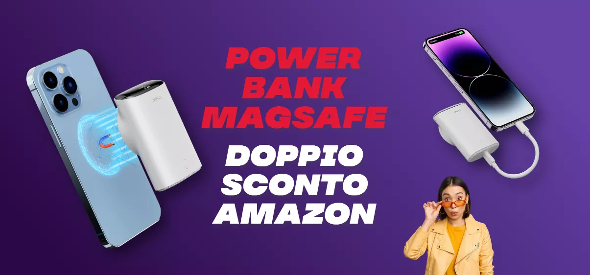 Power Bank MagSafe compatto in DOPPIO SCONTO: per iPhone 12/13/14