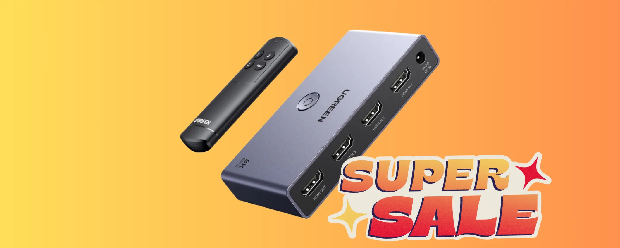 Switch HDMI UGREEN scontatissimo al -30%: promo esclusiva da non perdere