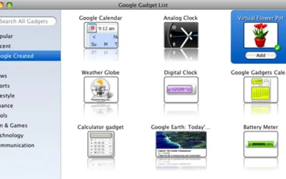 Google Gadget per Mac OS X: disponibile la versione beta