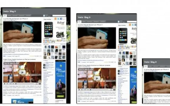 Risoluzione di iPad, iPhone 4 ed iPhone 3GS
