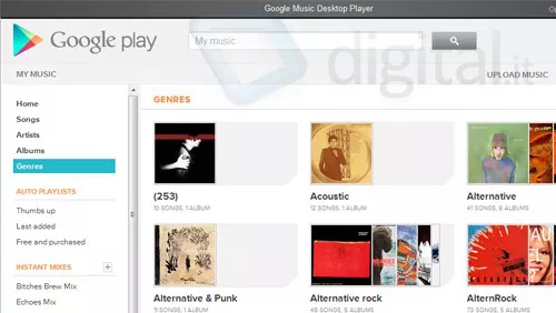Google Music sul desktop con un software non ufficiale