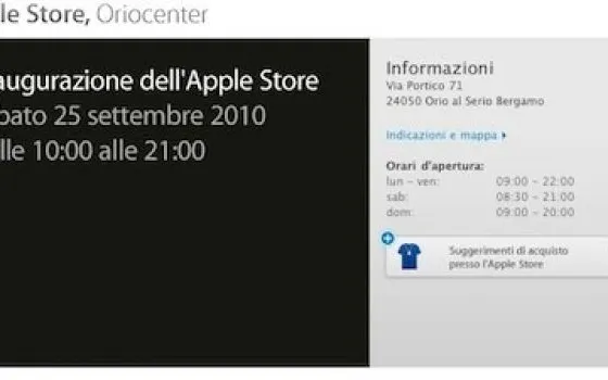 L'Apple Store di Bergamo apre il 25 settembre