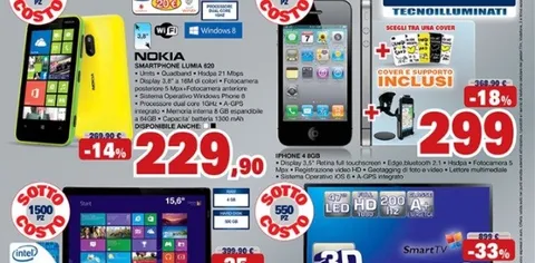 Sottocosto Unieuro: Nokia Lumia 620 a 229 euro