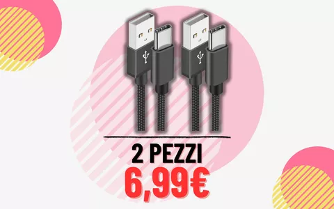 SOLO 6€ per 2 cavi USB C da 1 metro: approfittane oggi su Amazon!