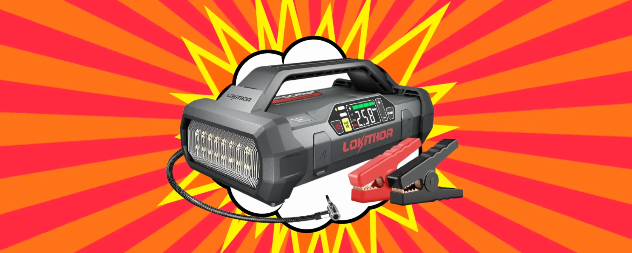 Doppio coupon sull'Avviatore Batteria auto (con compressore d'aria integrato!)