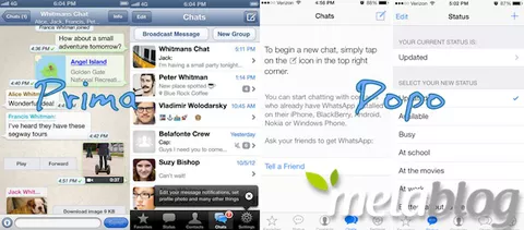 Anche WhatsApp si rifà il look in stile iOS 7