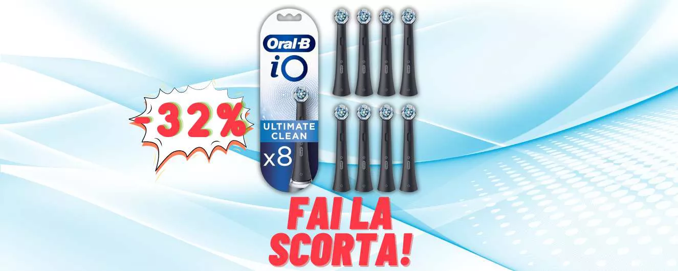 Oral-B iO: confezione da 8 testine ad un prezzo ASSURDO, solo 39,99€