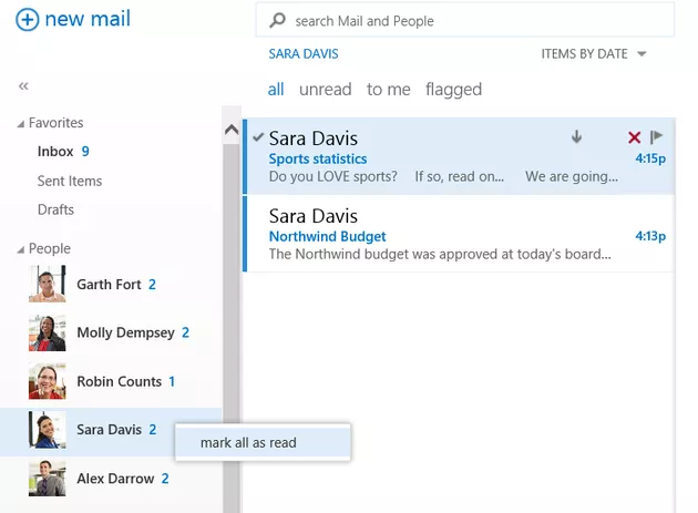 La nuova sezione People View in Outlook Web App.
