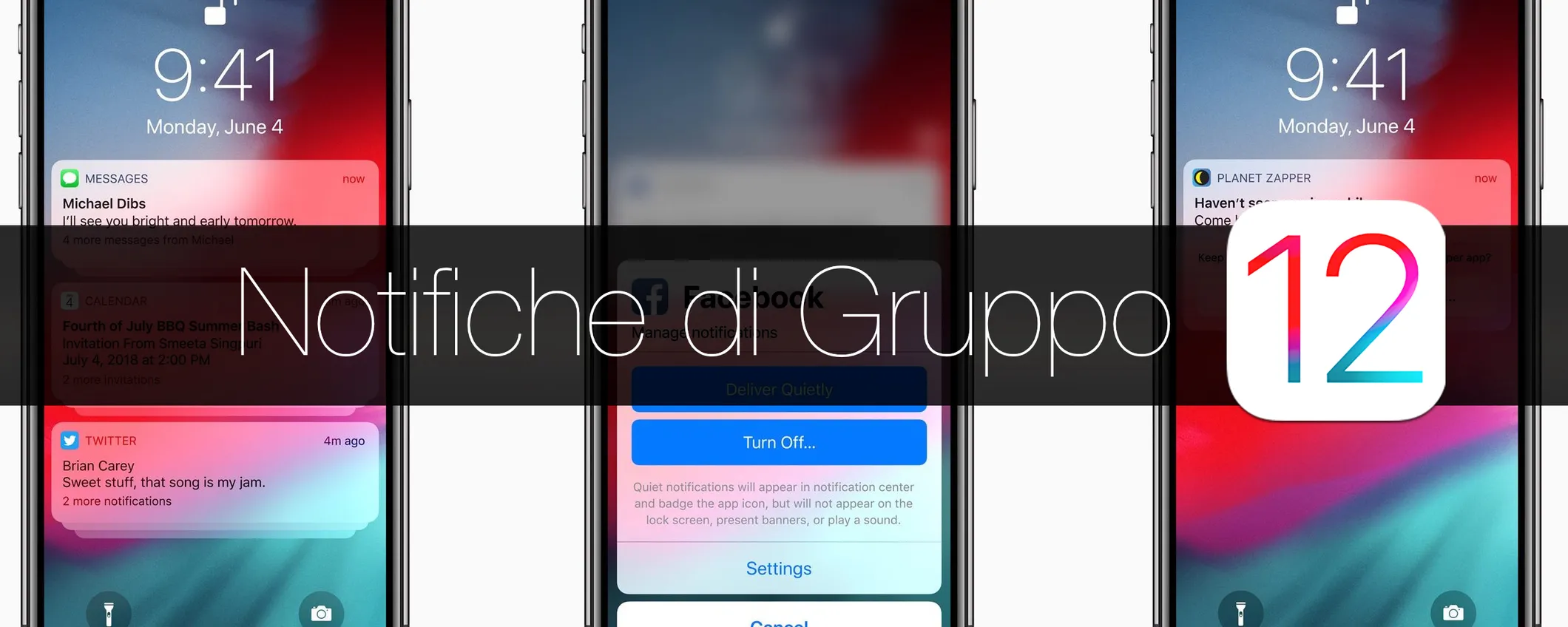 iOS 12, impostare le Notifiche di Gruppo su iPhone e iPad