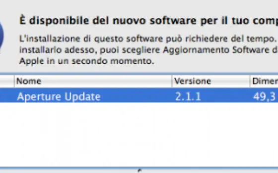 Aggiornamento Aperture 2.1.1