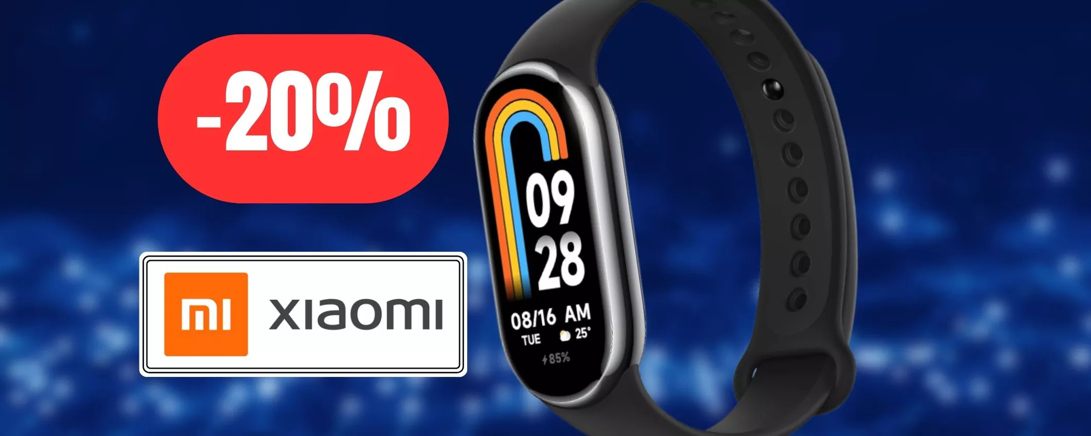 Xiaomi Smart Band 8 al 20% di sconto su Amazon: monitoraggio social e salute al top