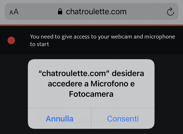 Usare ChatRoulette Apple