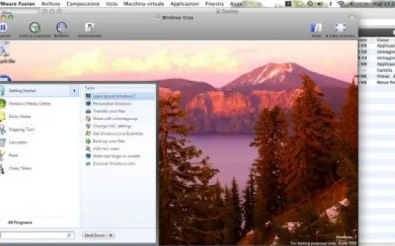 Windows 7 installato su un Mac Intel