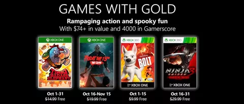 Microsoft svela i Games with Gold di ottobre 2019