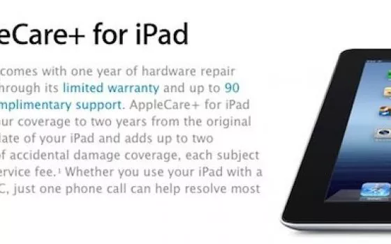 Apple offre AppleCare+ per iPad (USA)