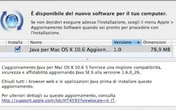 Disponibile Java Update per Leopard e Snow Leopard