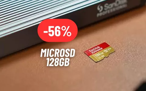 microSD SanDisk da 128GB con tanto di adattatore in MEGA SCONTO su Amazon (-56%)