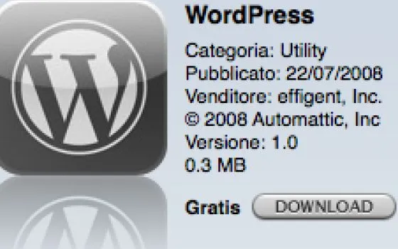 Rilasciato WordPress per iPhone
