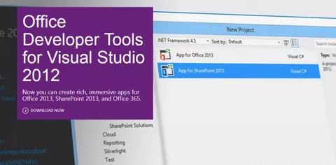 Office 2013, tool di sviluppo per Visual Studio 2012