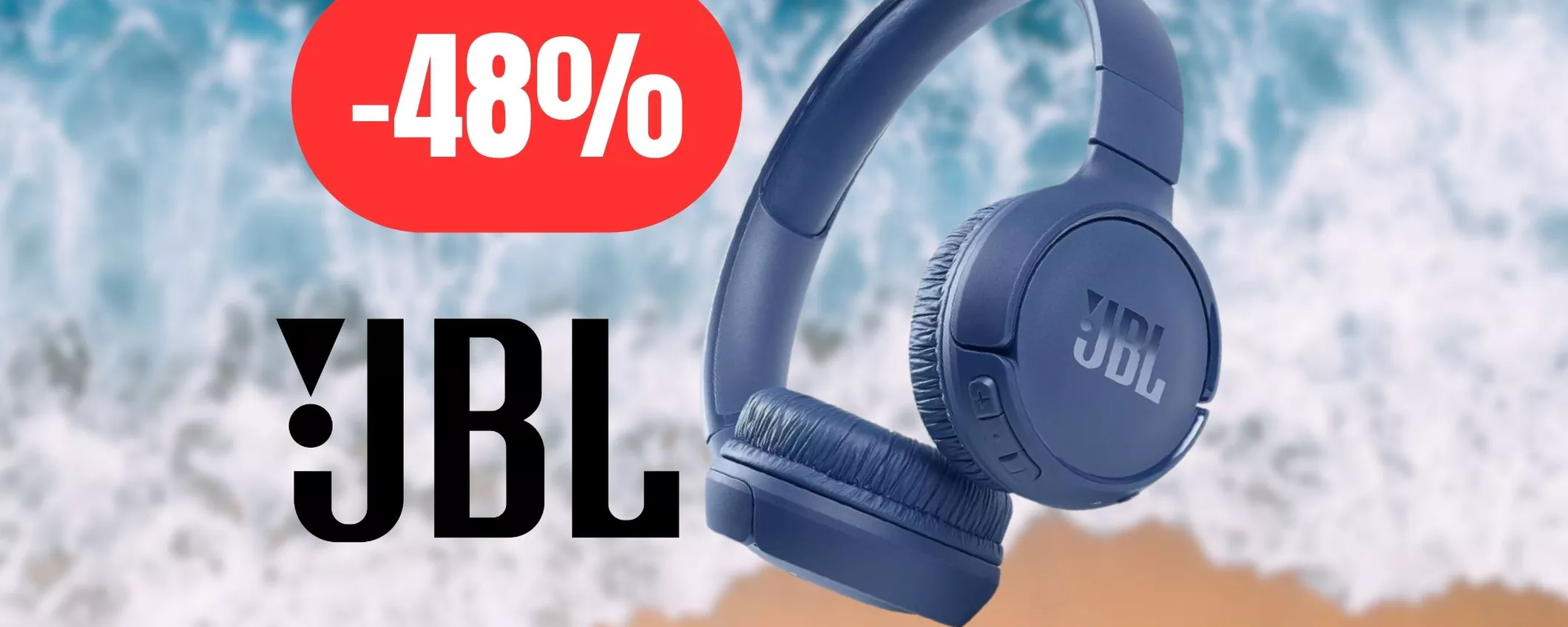 Cuffie JBL perfette per l'estate: ascolta musica in spiaggia o durante una passeggiata in montagna (-48%)