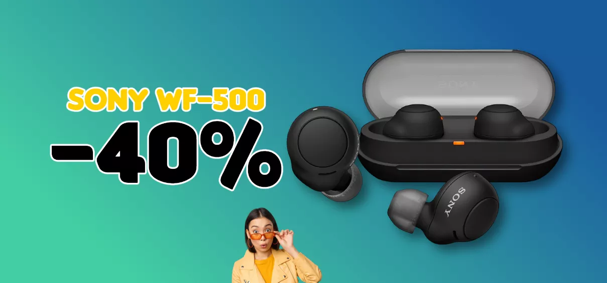 Sony WF-500: gli auricolari Bluetooth con 360 Audio Reality sono SCONTATI del 40%