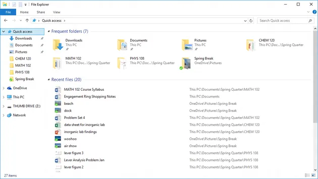 Quick Access in Windows 10