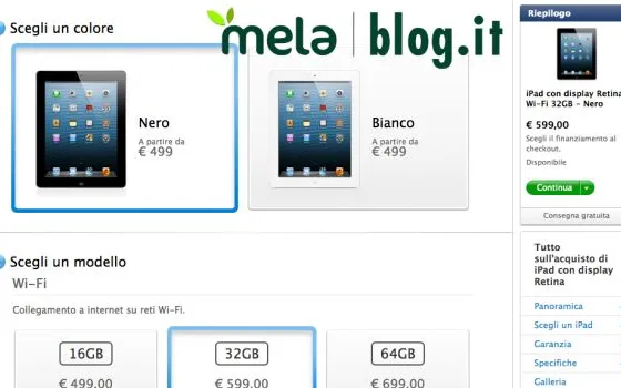 Gli iPad Retina tornano disponibili per la consegna immediata