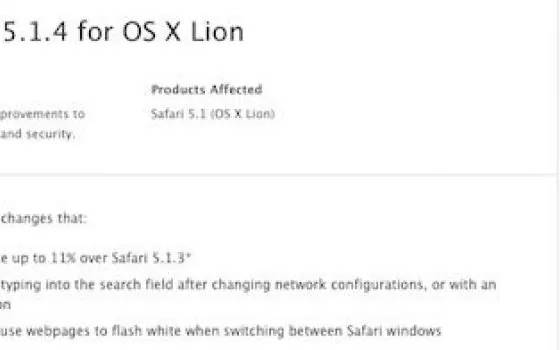 Apple rilascia Safari 5.1.4
