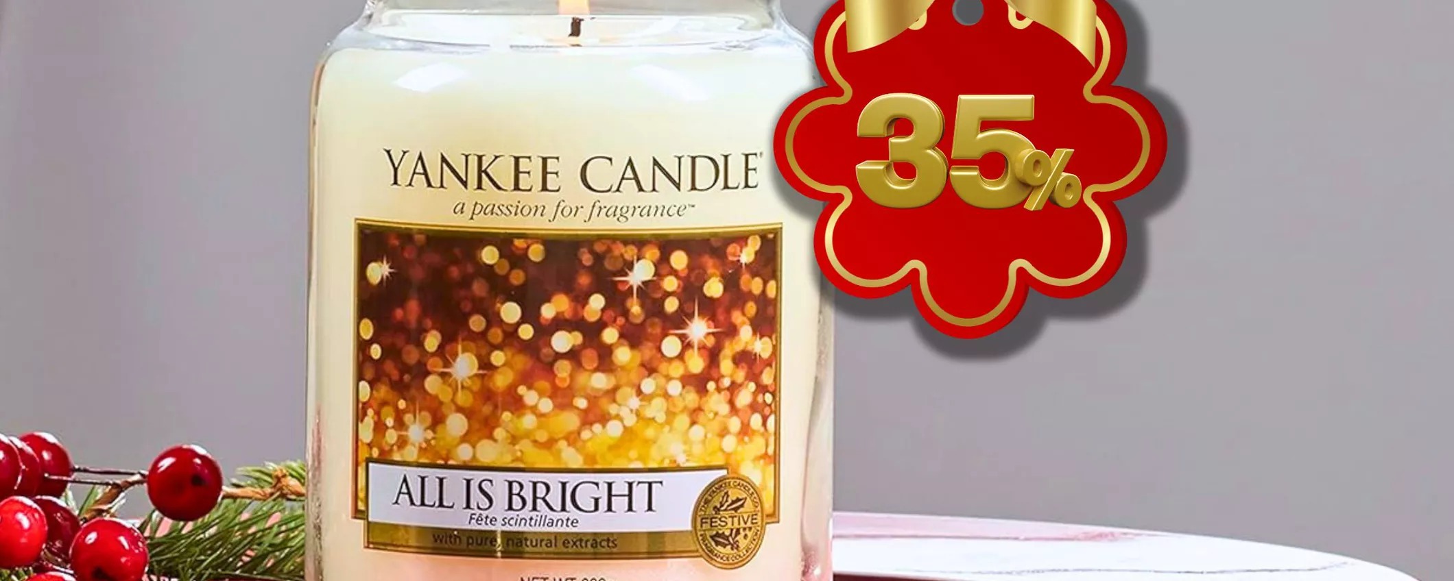 Scopri il Profumo del Natale: Yankee Candle All is bright a Soli 22€ su Amazon!