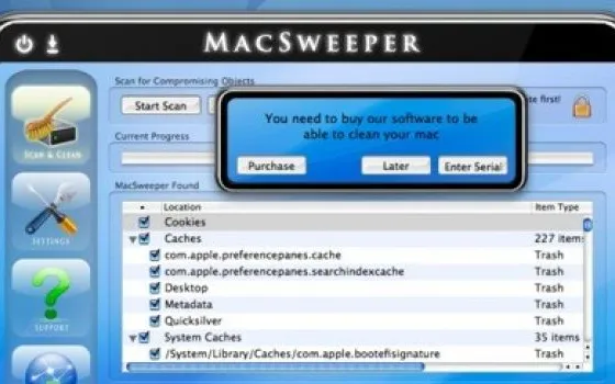 MacSweeper: (finto) antivirus per Mac