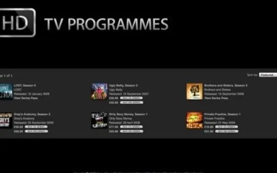 Cenni di HD TV sull'iTunes Store inglese