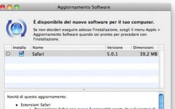 Disponibile Safari 5.0.1