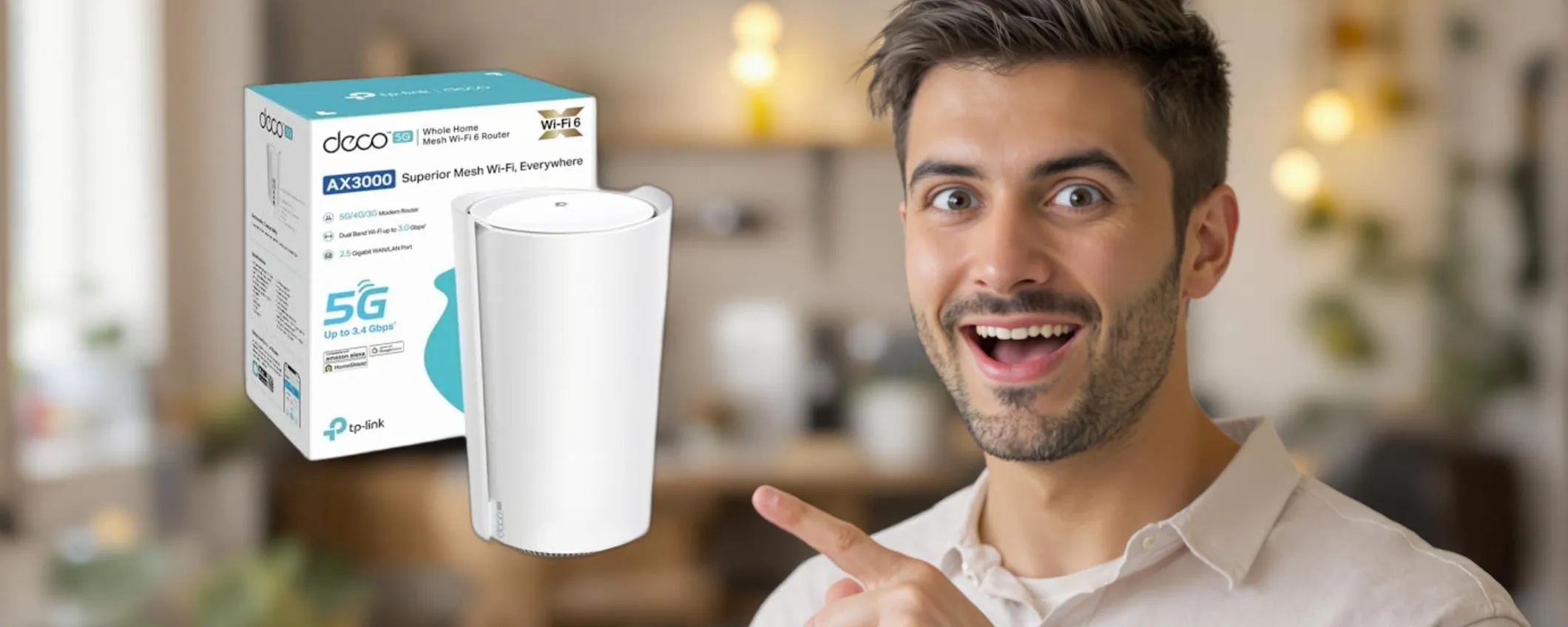 Router 5G e Wi-Fi 6: TP-Link Deco X3000 in offerta