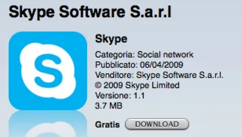 Disponibile Skype 1.1 per iPhone, con localizzazione italiana e SMS