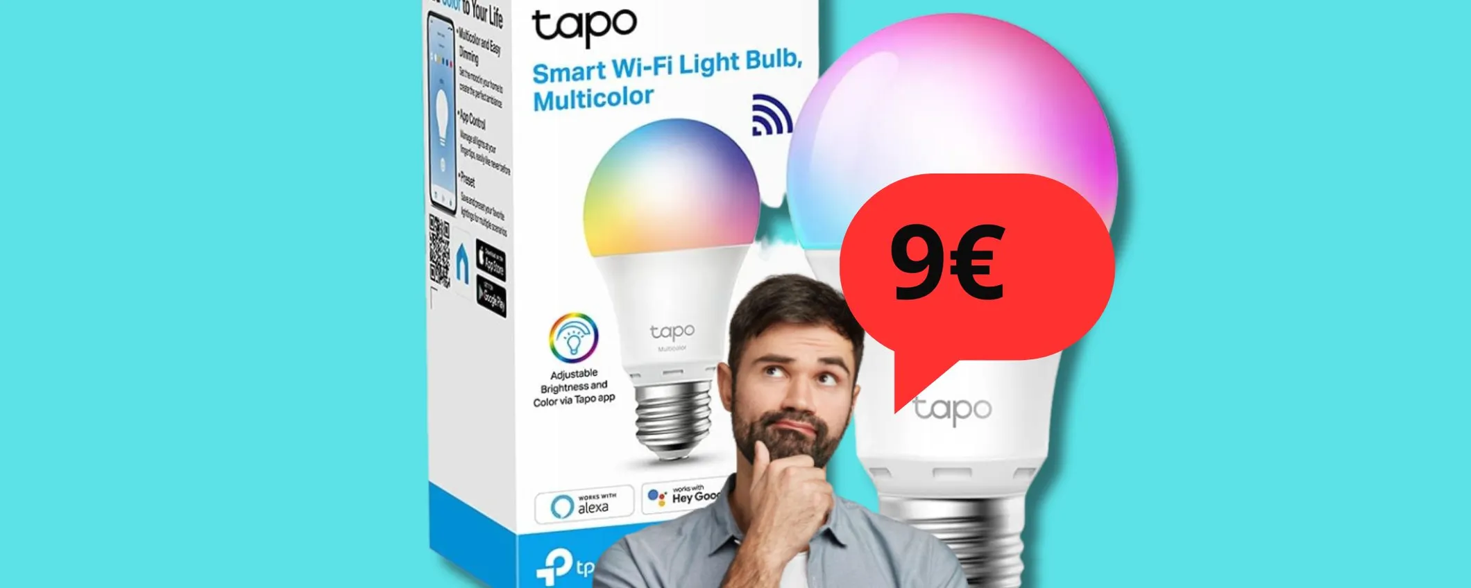 Tapo L530E Lampadina Smart WiFi Multicolore - Compatibile Alexa E Google Home, E27, 9W 806 Lumen - Foto 8