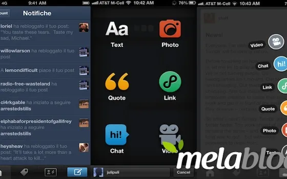 Tumbler per iOS, importante update dopo l'acquisizione di Yahoo