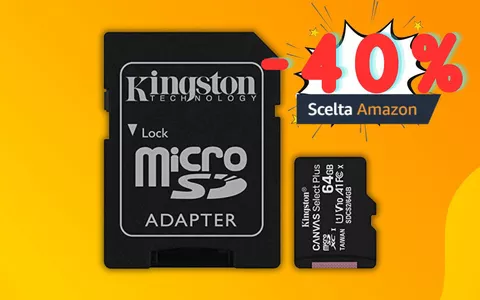 Arriva a MENO DI 6€ la Micro SD Kingston da 64 GB in sconto del 40%