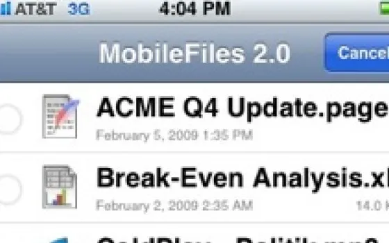 Interessanti novità per MobileFiles 2.0 per iPhone