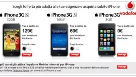 Piani tariffari e prezzi Vodafone per iPhone 3G S