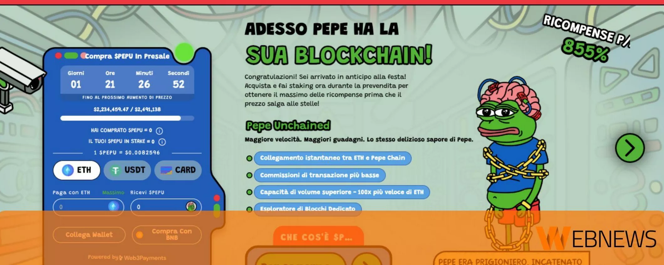 La prevendita di Pepe Unchained raggiunge gli 11 milioni di dollari mentre i trader prevedono che diventerà 