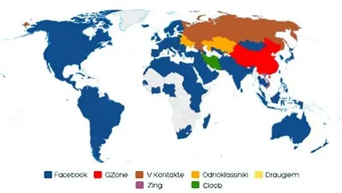 Facebook e la mappa mondiale dei social network