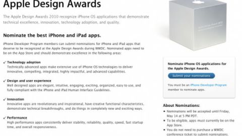 WWDC 2010, Jobs sull'assenza dei Design Awards per Mac: 