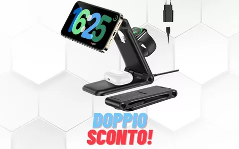 Caricatore Wireless 3-in-1 in DOPPIO SCONTO: 17% + coupon 35% (24,69€)