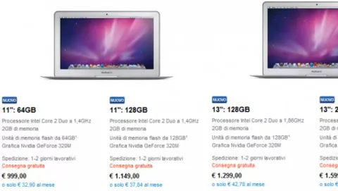 Back to the Mac 2010: I prezzi del nuovo MacBook Air [aggiornato]