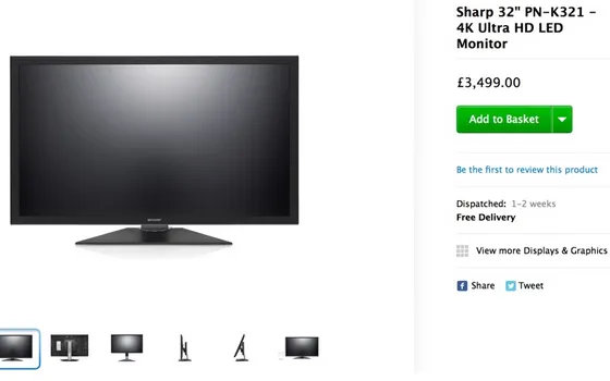 Display Sharp 4K compaiono e scompaiono dagli Apple Store Online europei