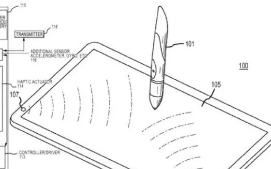 Apple, 2 brevetti su stilo con tracciamento ottico e feedback tattile