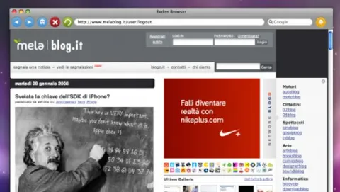 Radon, il browser leggero